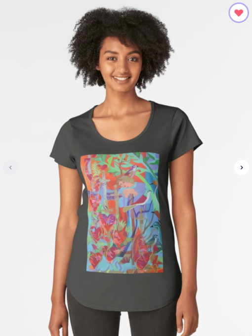 Seven of Flowering Hearts Premium Women's Scoop T-Shirt